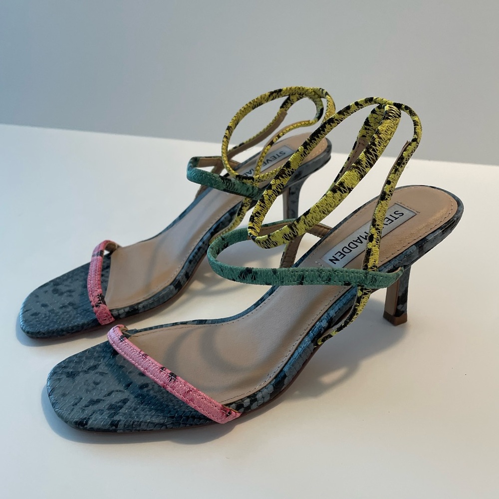 Steve Madden Meline Snake Print Colorful Sandal 6.5